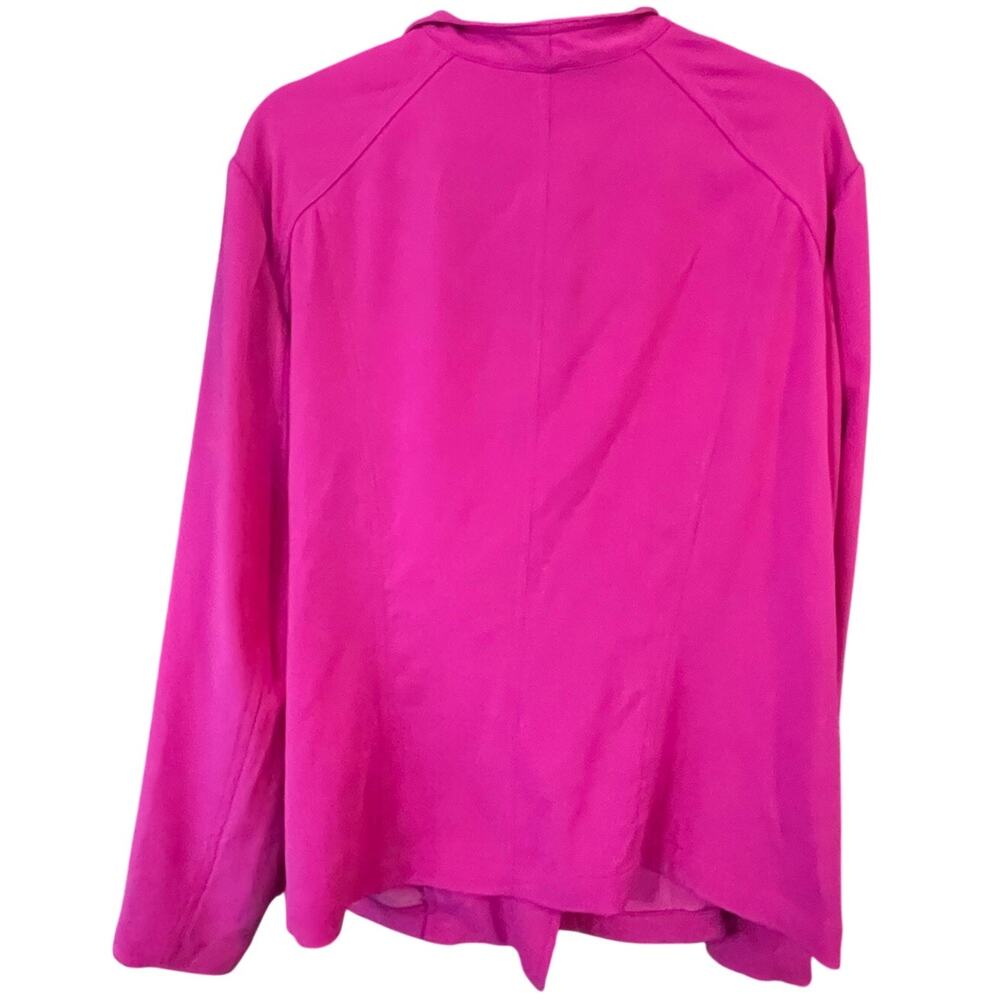 Calvin Klein Moto Ponte Blazer Jacket Hot Pink Gold Zip Stretch Women 2X - Picture 6 of 7
